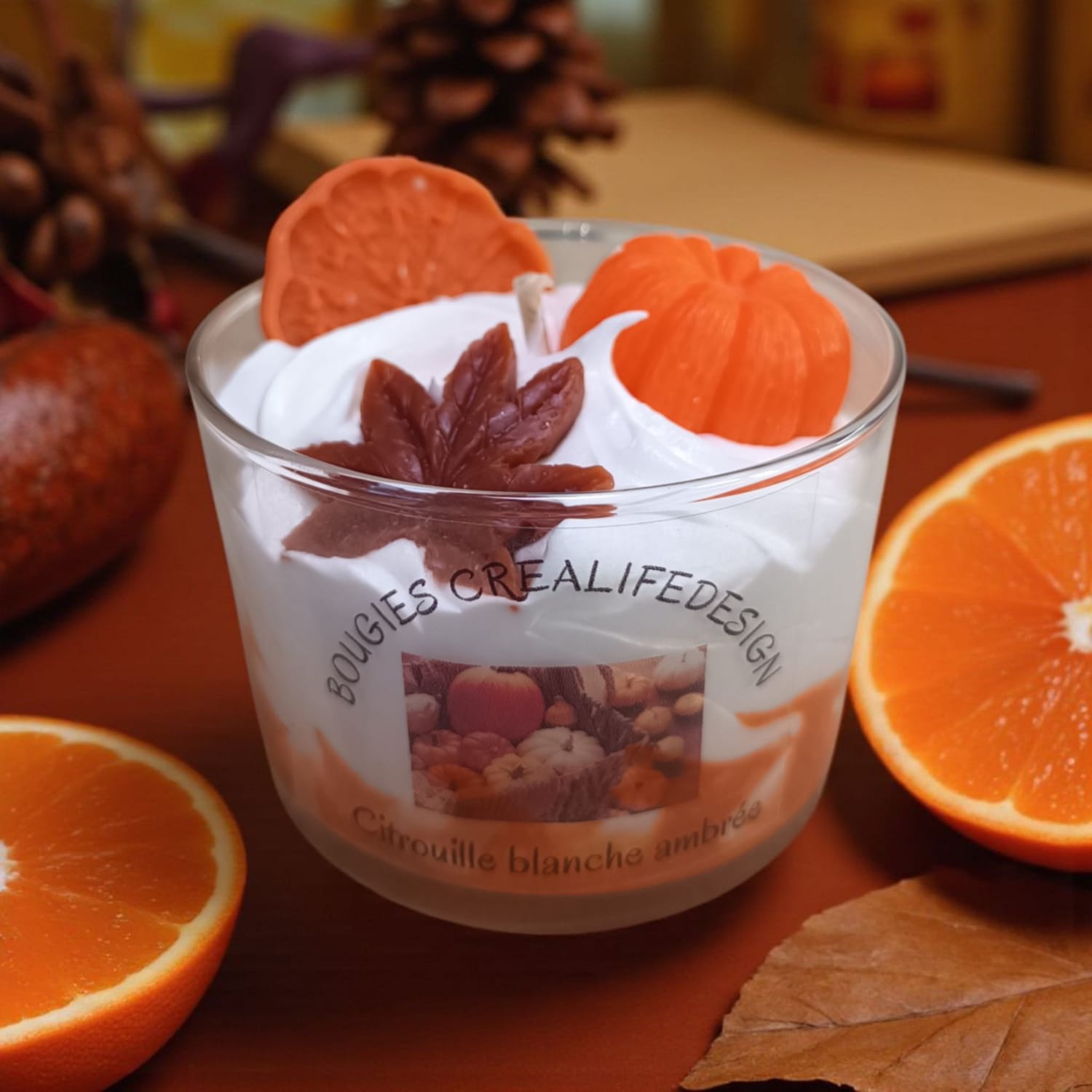 Bougie chantilly parfum citrouille blanche ambré