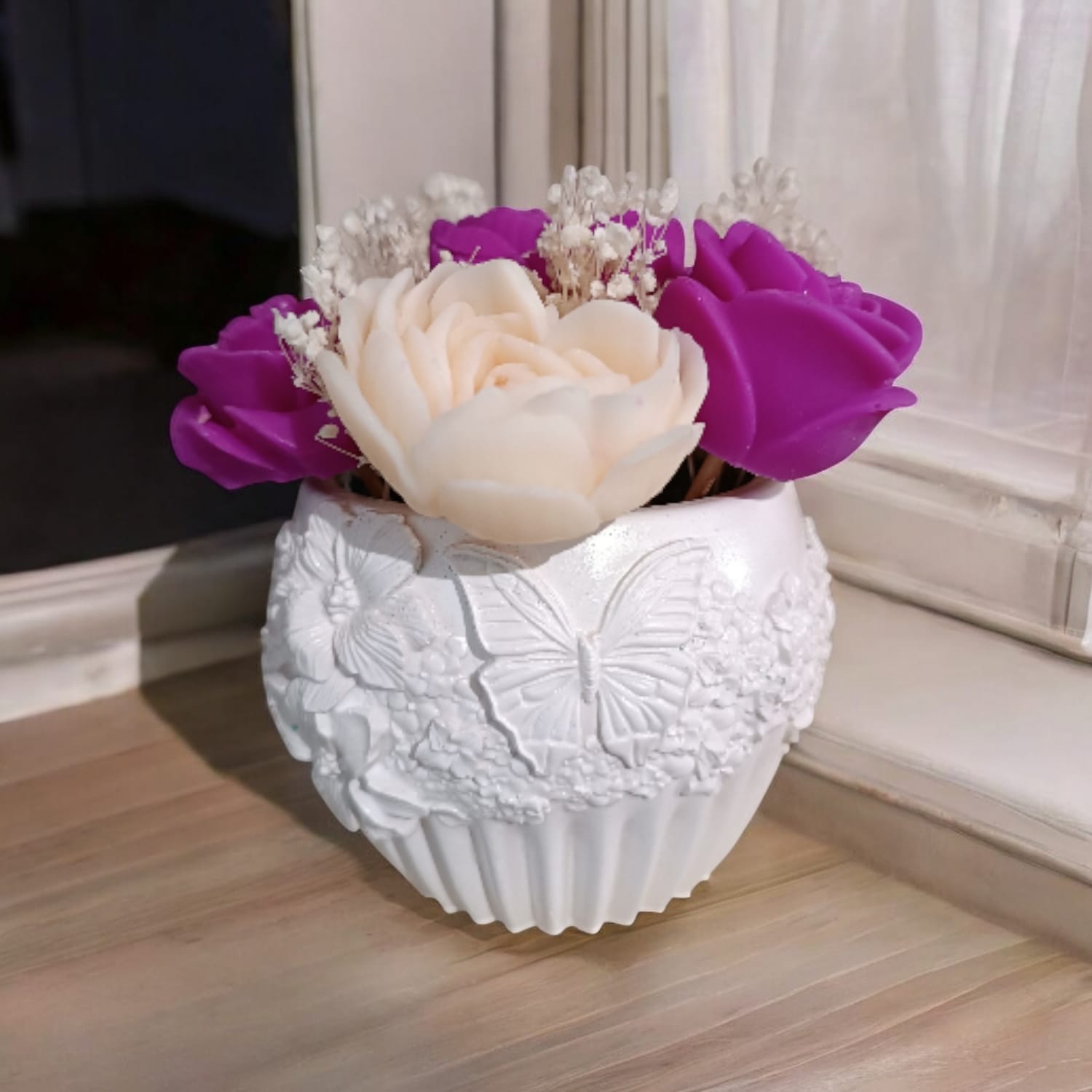 Bouquet parfumé pot papillon 