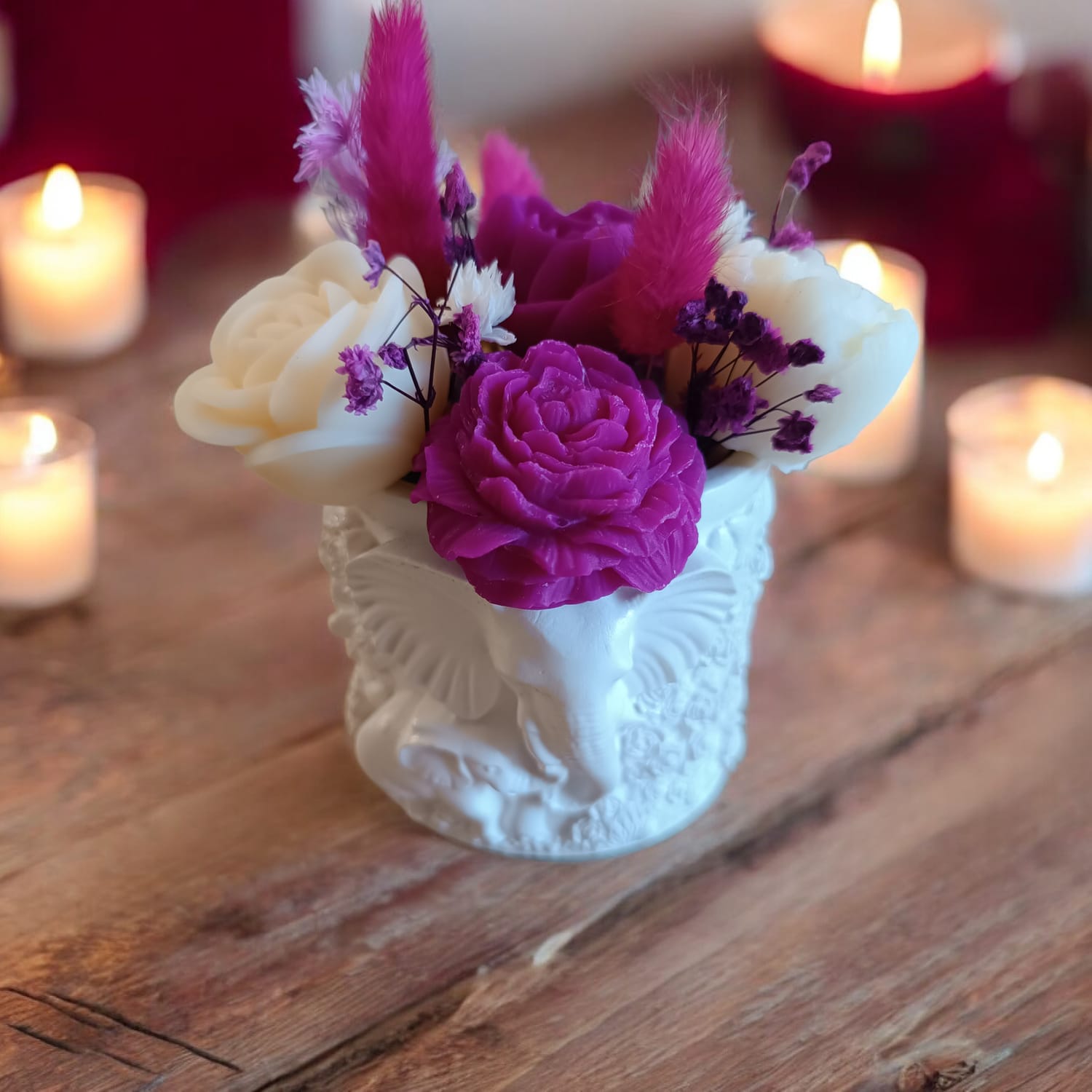 Bouquet de fondants parfumés  pot éléphant 