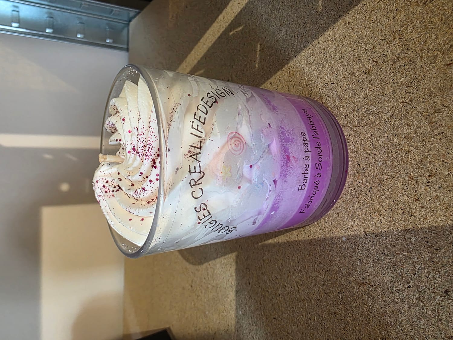 Bougie chantilly barbe a papa 