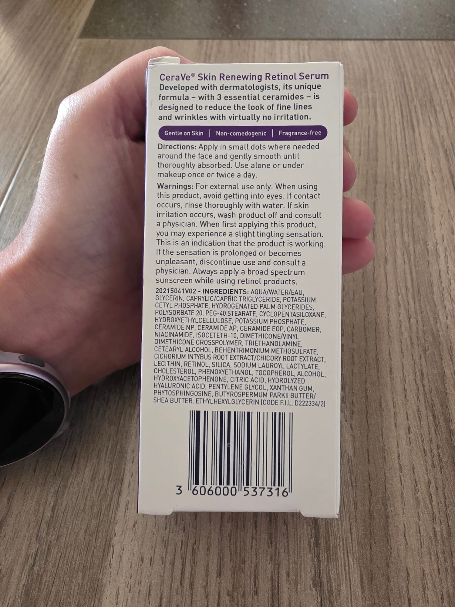 Cerave retinol serum Vue 2